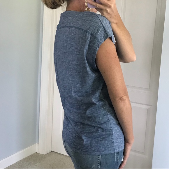 Blue Mineral Wash Short Sleeve Top - Picture 5 of 7